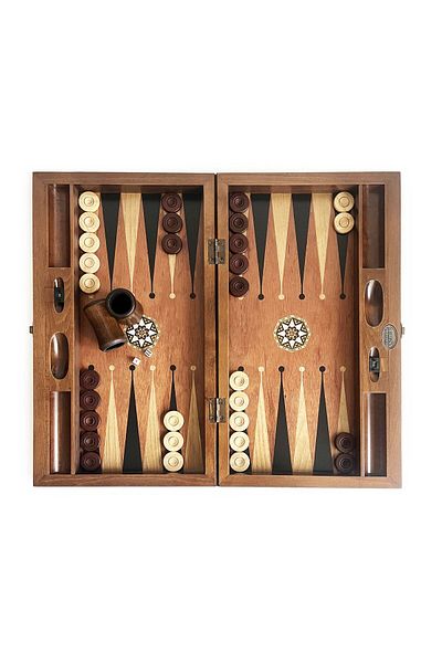 Helena Wood Art Mazif Wood Backgammon - Pure Rose with Numerator