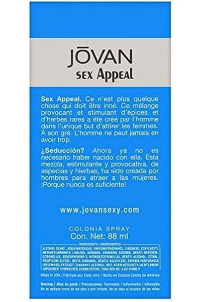Coty Jovan S..x Appeal Eau de Cologne for Men -88ml