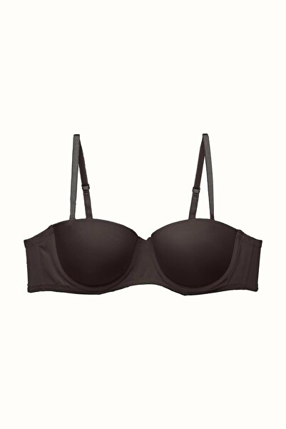 C&City 3 csomagos Push Up pánt nélküli puha borítású kötött melltartó C38025 fekete/fehér/bőr