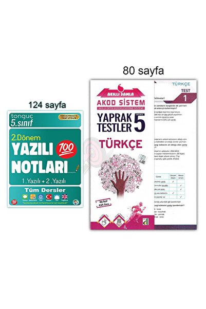 Tonguç Yayınları 5. Sınıf 2. Dönem Yazılı Notları Tüm Dersler & Türkçe Yaprak...