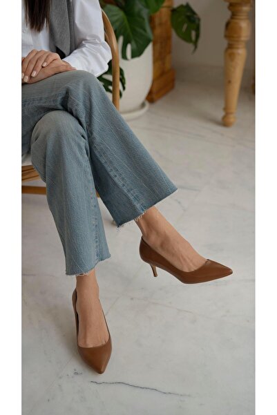 ECENİN BUTİĞİ Nell Taba Deri Stiletto