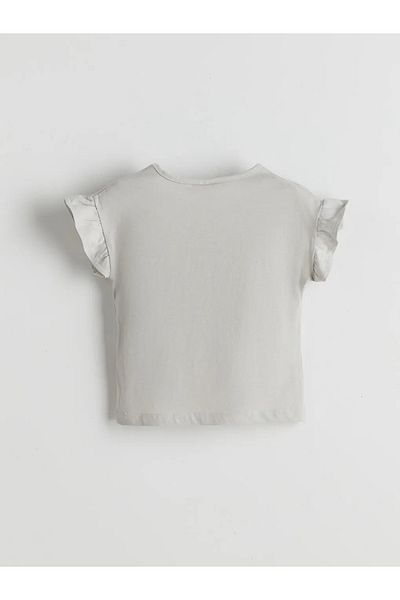 LC Waikiki Lcw Eco Gray Crew Neck Basic Baby Girl T-Shirt