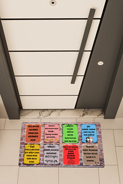 Dormot Yüksek Kaliteli Dijital Baskı, Mizahi Karşılama3 temalı Kapı Önü Paspası