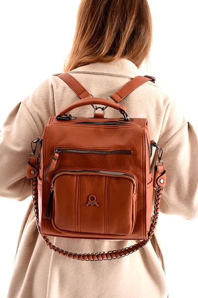 KIRASE Чанта за през рамо и раница Mega Bag от качествена кожа с множество отделения