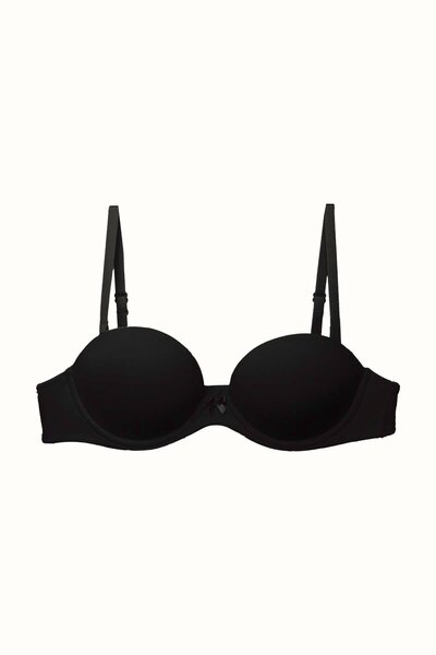 C&City 3-Pack Double Push up Strapless Soft-Covered Knitted Bra C37040 Black/White/Nude