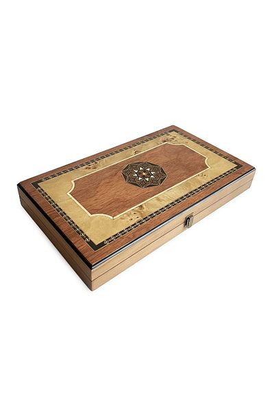 Helena Wood Art Mazif Wood Backgammon - Pure Rose with Numerator
