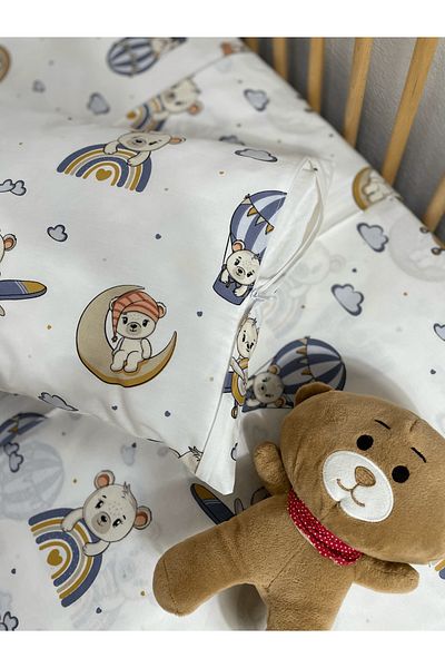 Ozz Baby Animal Themed Zippered 100% Cotton Baby Duvet Cover Set - 100X150