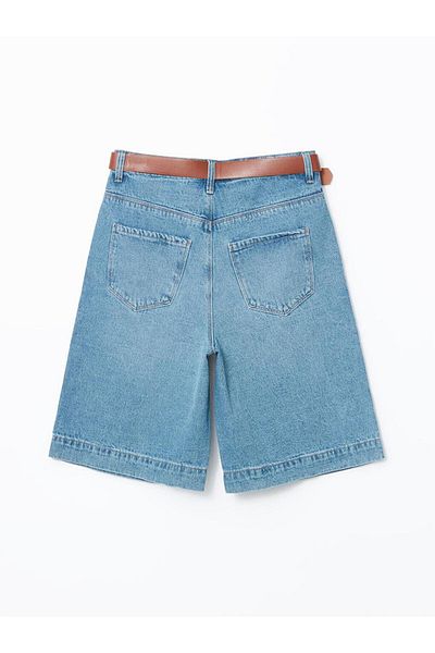 LC Waikiki Pantaloni scurți de jeans pentru femei LCW Jeans cu talie cu centură