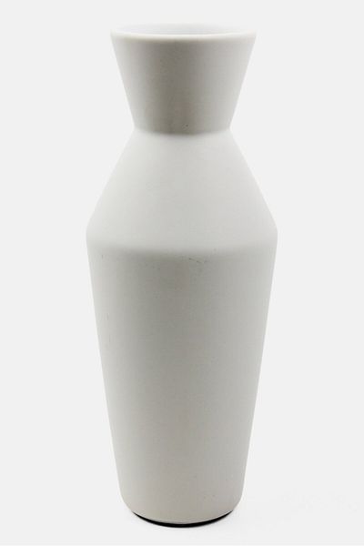 Muy Mucho Geometric Ceramic Vase, White