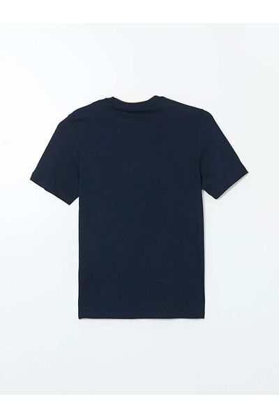 LC Waikiki Ανδρικό μπλουζάκι LCWAIKIKI Classic White Crew με κοντό μανίκι με εμπριμέ χτενισμένο βαμβάκι
