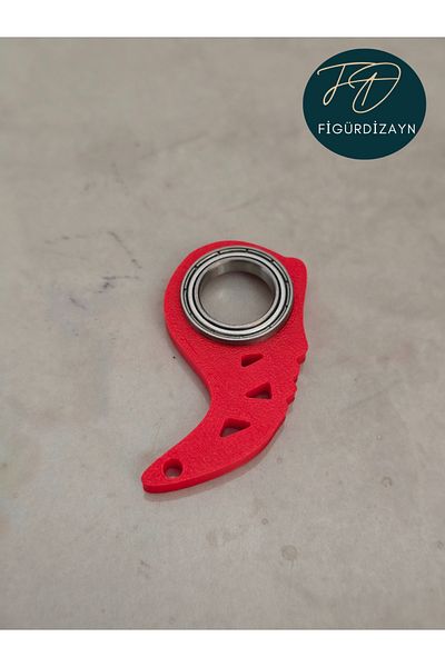 FigürDizayn Keyrambit V2 Pro - Red with Keychain and Bearing