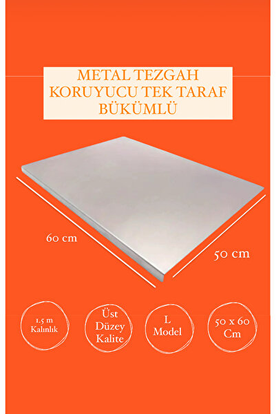 Stainless Art Paslanmaz Çelik 60 x 50 cm Metal Tezgah Koruyucu L Büküm Tek Ta...