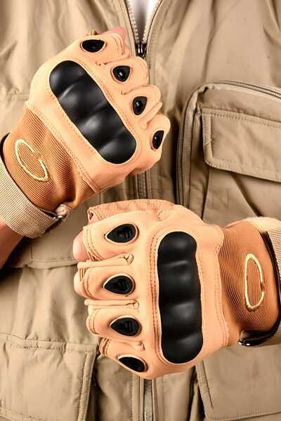 Genel Markalar Kısa Parmak Korumalı Bisiklet Motorsiklet Eldiveni Sporcu Eldi...