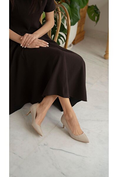 ECENİN BUTİĞİ Nell Beige Leather Stiletto