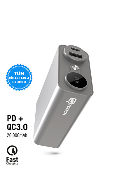 İntouch 20.000mah Carbon Pd Qc 3.0 Powerbank, Taşınabilir Şarj Cihazı