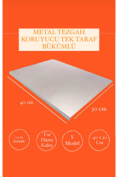 Stainless Art Paslanmaz Çelik 40 x 30 cm Metal Tezgah Koruyucu L Büküm Tek Ta...