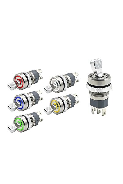 EARU ON-OF-ON ÜÇ KONUM ışıklı toggle anahtar (16mm)