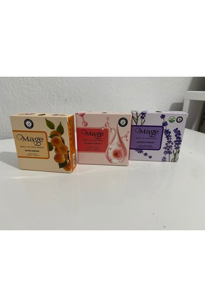 Mage Cosmetics Organic Herbal Lavender Collagen Apricot Soap Set