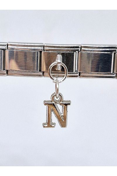 RoseCo00 1 Piece Letter N Italian Bracelet Charm