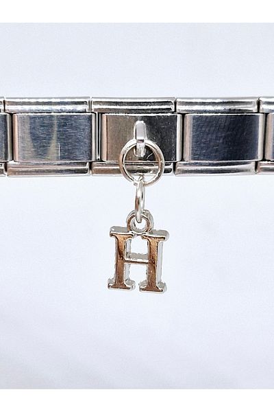 RoseCo00 1 Piece Letter H Italian Bracelet Charm