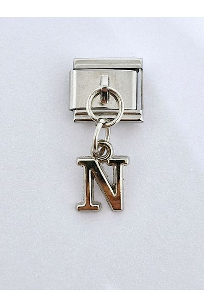 RoseCo00 1 Piece Letter N Italian Bracelet Charm