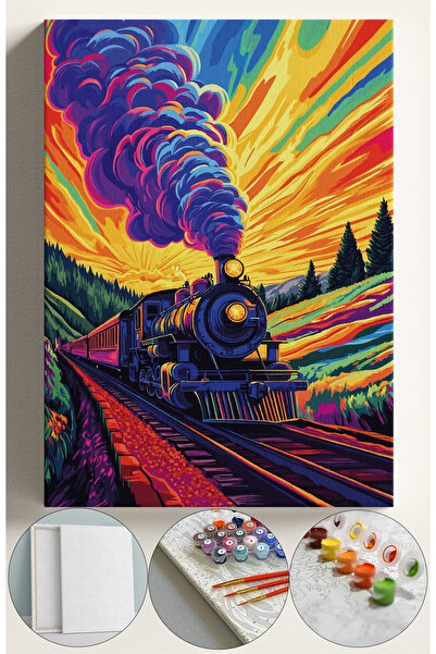 Corvo Sayılarla Boyama Çerçeveli Hobi Seti Numaralı Tuval Fırça Boya Dahil Ka...