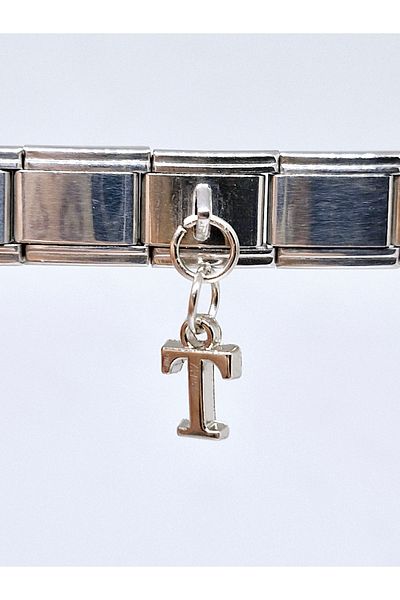 RoseCo00 1 Piece Letter t Italian Bracelet Charm