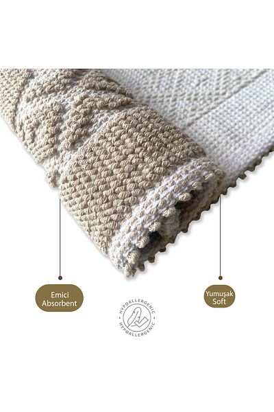 Dokumacıoğlu Soffy Brown 2 τεμάχια 50x70 cm Χαλάκι μπάνιου - 100% βαμβάκι, πλένεται πατάκι δαπέδου