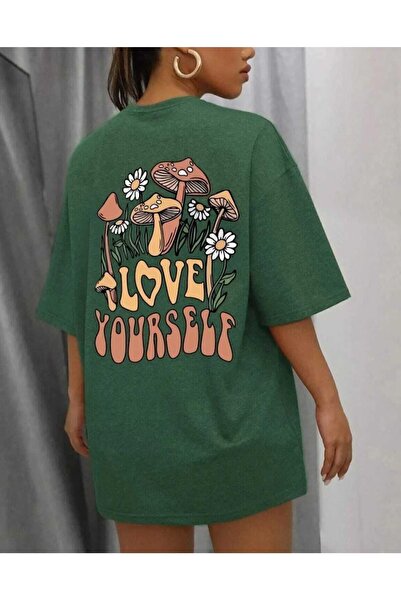 KOZİA OUTDOORS Μαλκοτσόμπεϊ μπλουζάκι με στάμπα  "αγάπα τον εαυτό σου "