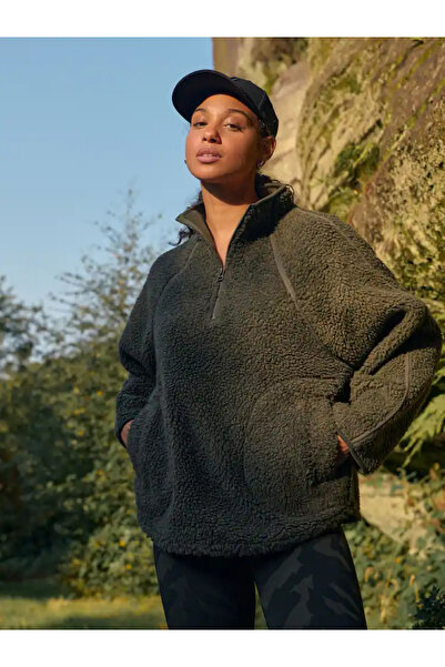 Next Baby Haki Yeşili - Active Teddy Borg Polar Ceket