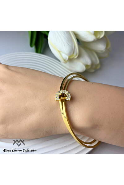 DM Takı Letter C Zircon Stone Steel Ajda Charm / Pendant