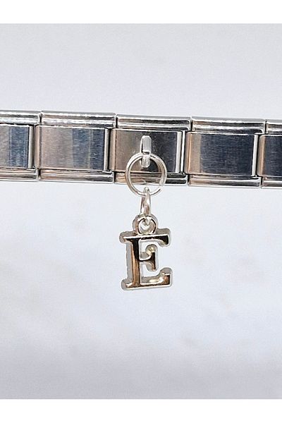 RoseCo00 1 Piece Letter E Italian Bracelet Charm