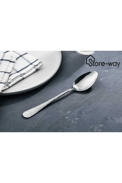 Storeway 12 Pcs Silver Stainless Steel Dinner Spoon