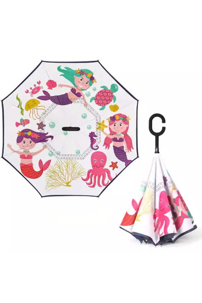 AY-EGE Çocuk Şemsiye Ters Şemsiye Deniz Kızı