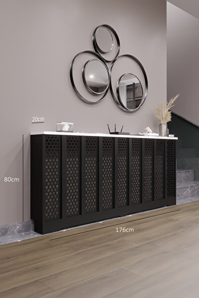 BAGAX Bodrum Model, Siyah Üstü Beyaz Renk,iç Ölçü 176 Cm Dış Ölçü 180 Cm Pete...