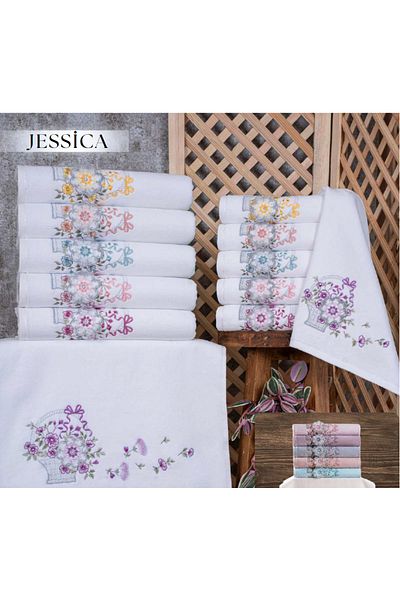 GONCA TEKSTİL Jessica Velvet 3 D με κέντημα 6 τεμάχια 50x90 cm