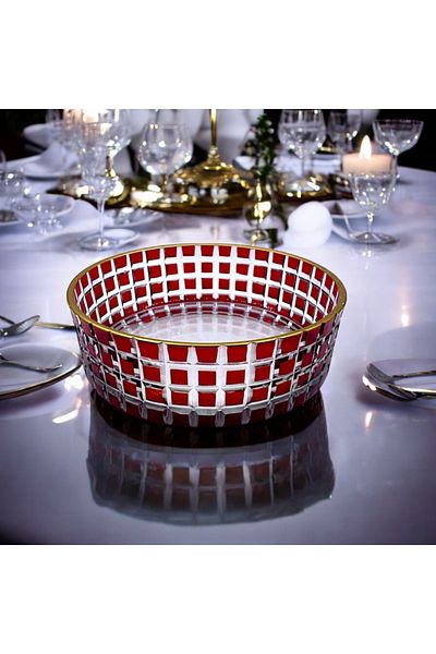 AYZ HOME Colorful Square Decor Cutting Crystal Glass Salad Bowl 25cm / Breathing Bowl