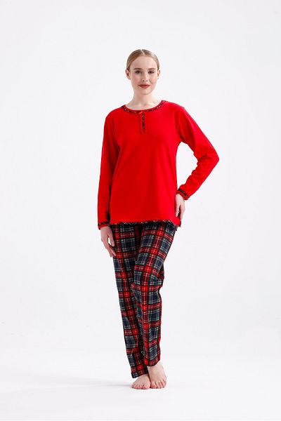 dafri Women's Cotton Six Check Winter Comfortable Pajamas Set