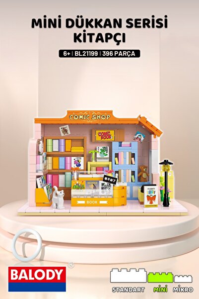 balody Mini Dükkan Serisi – Kitapçı (BL21199) – Mini Blok Yapı Oyuncakları Seti