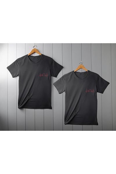 Ozzy Unisex Βαλεντίνο 2 Πακέτα Ψηφιακά Τυπωμένα Μπλουζάκια για Ζευγάρια