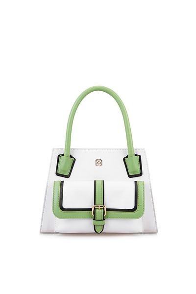 Desa Samen White Women's Leather Handbag