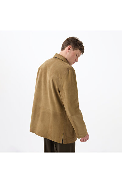 Desa Anoki Haki Erkek Çift Taraflı Süet Deri Mont