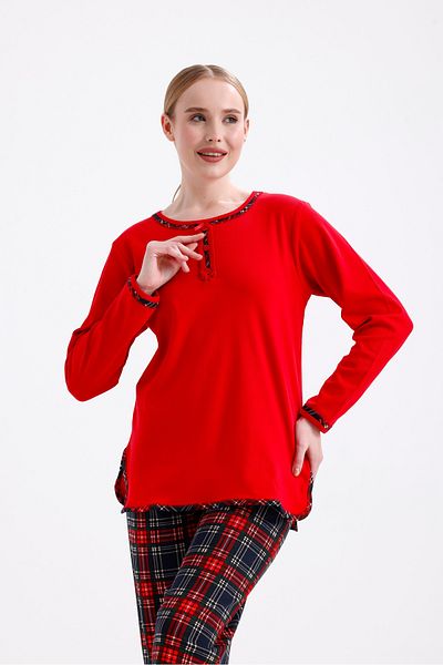 dafri Women's Cotton Six Check Winter Comfortable Pajamas Set