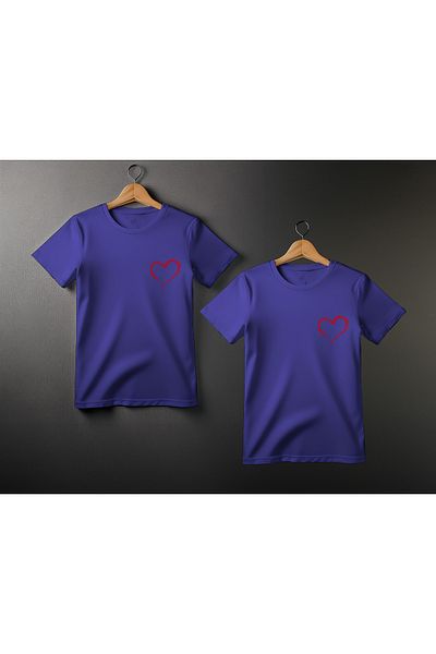 Ozzy Unisex Βαλεντίνο 2 σετ με 2 ψηφιακά εμπριμέ μπλουζάκια για ζευγάρια
