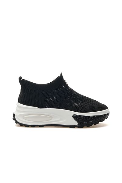 Guja Stone Detailed Black Sneakers - Casual Women's Shoes, 25Y305-4 Z