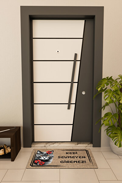 Dormot High Quality Digital Printing Brown, Ornate, No Cats Allowed Themed Door Mat