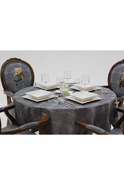 Adawall Teddy Round Tablecloth - (Fine Linen International Wash and Fade Certificate)