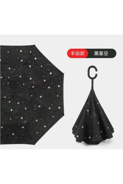 AY-EGE Kadın Şemsiye Ters Şemsiye StarrySky