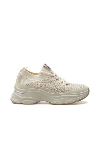 Guja Beige Women's Sneakers - Stone Detailed, Casual Shoes, 25Y309-3 Z