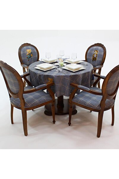 Adawall Teddy Round Tablecloth - (Fine Linen International Wash and Fade Certificate)